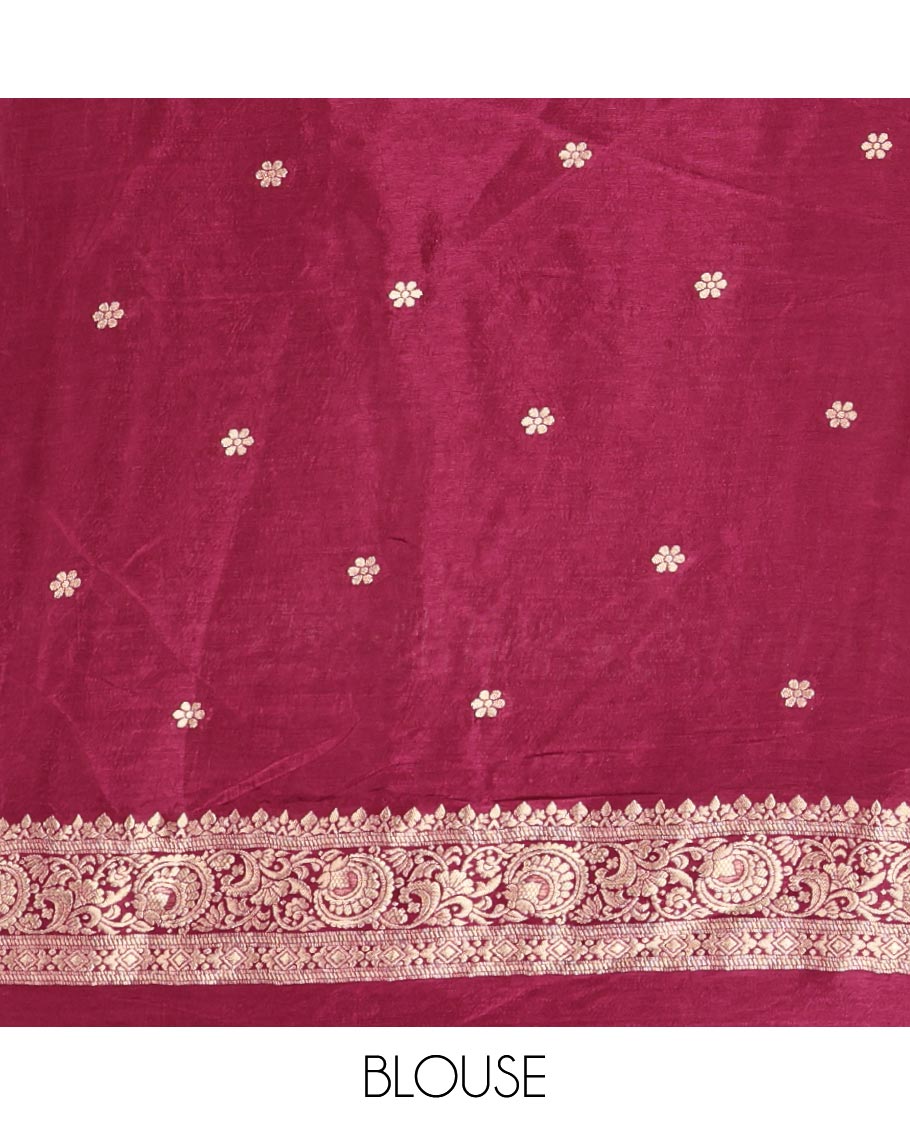 Wine Elephant Buttas Russian Dola Silksaree,Embroidery Patch Border,Matching Blouse