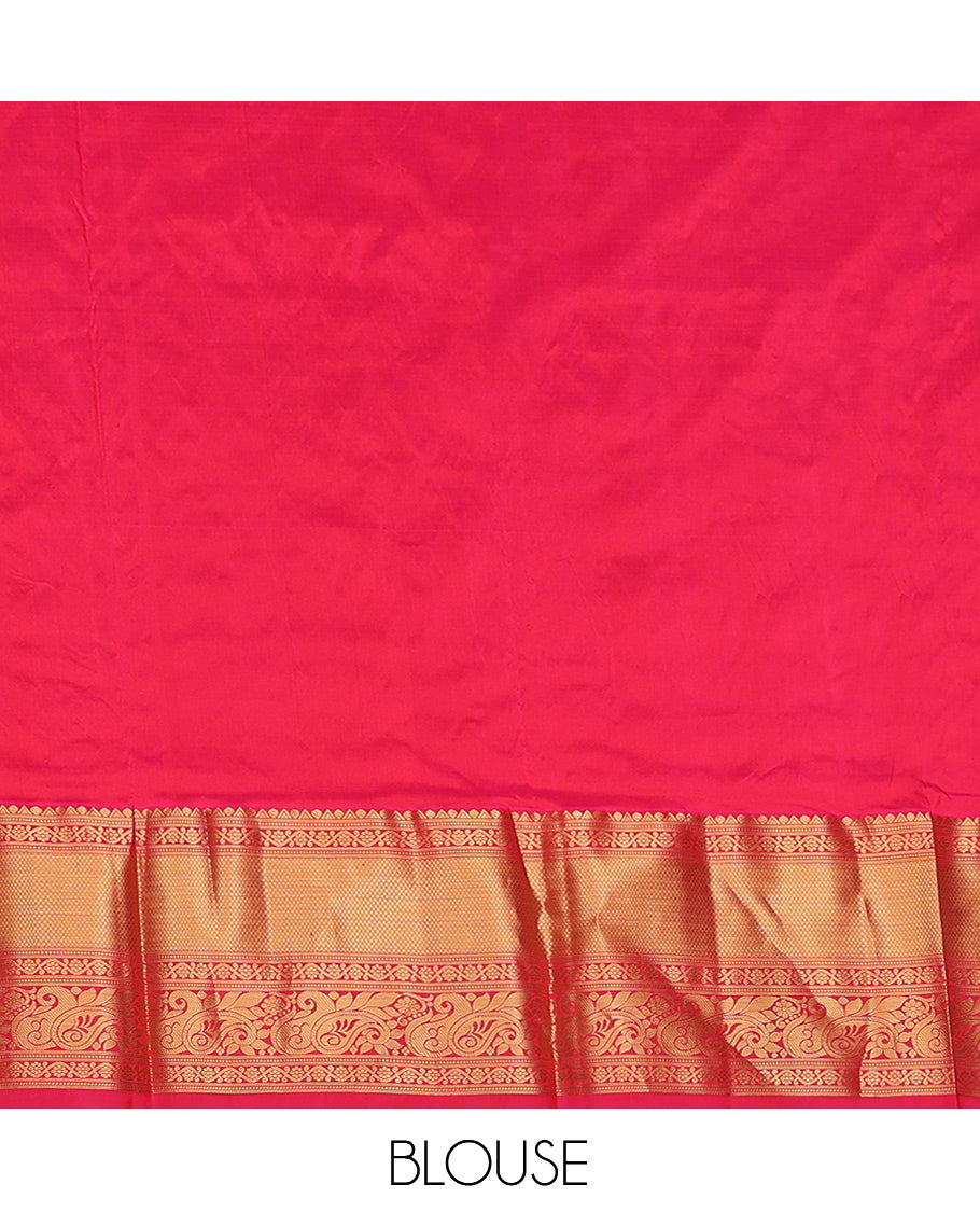 Yellow Pure-Silk Half-Saree