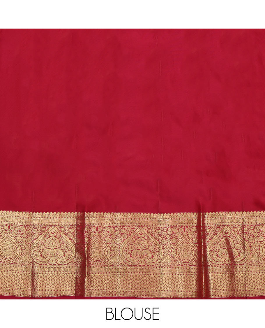 Green Pure Silk Pavadai Material Set