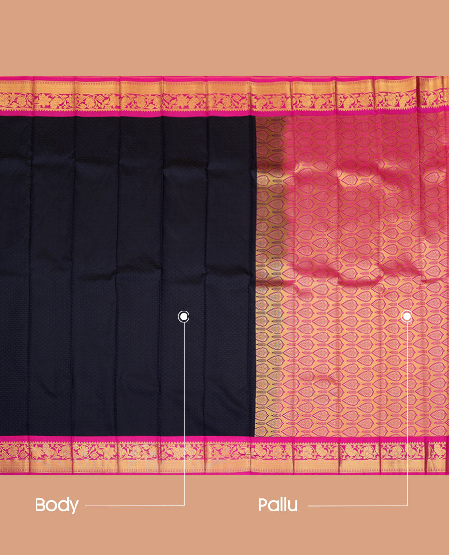 Blue Budget Silk Saree, Subtly Sparkled with Jaal Design on Its Body, Complemented by a Contrast Traditional Zari Design Border, Intricate Pallu, and Paired with a Contrast Blouse
