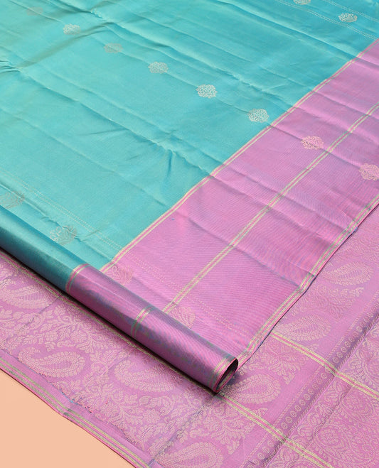 Blue Paisley Design Mayuri Lite Silk Mix Saree