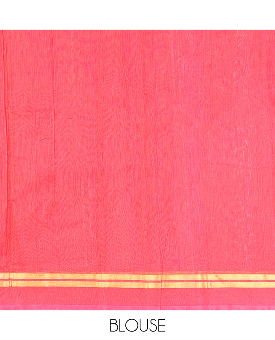 Blue Plain Silk Cotton Saree