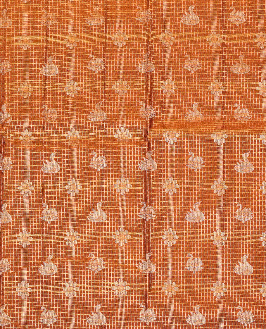 Brown Pure Silk Navarathna Pavadai Material Set