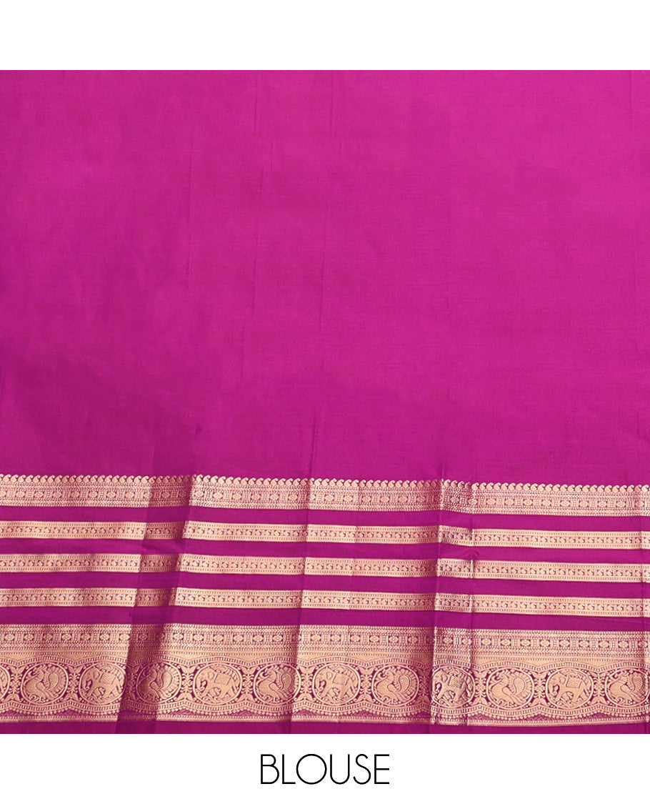 Magenta Checks Budget Silk Saree