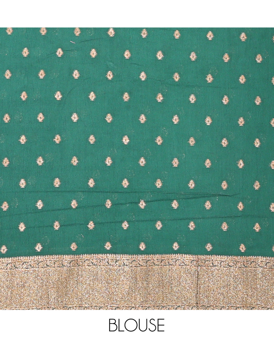 Green Fancy Crepe Saree