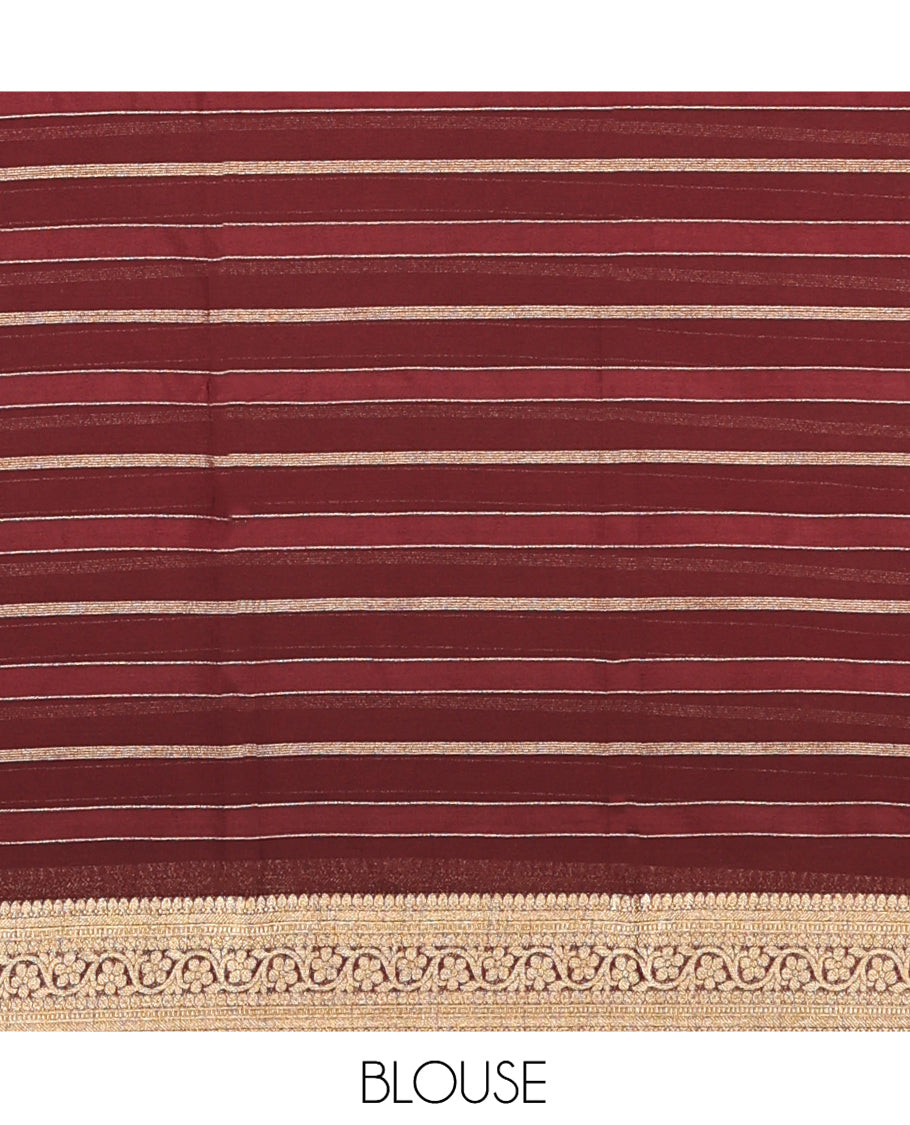 Brown Semi Mysore Silk Saree