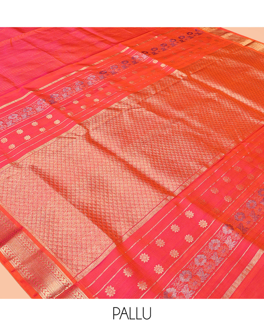 Pink Venkatagiri Silk Saree