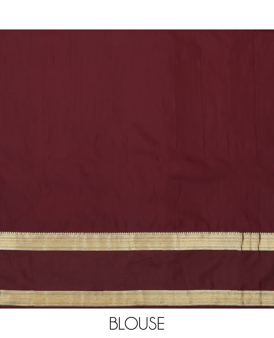 Pink Budget Silk Saree, Prettified with Zari Buttas All Over Its Body, Complemented by a Contrast Traditional Zari Design Woven Rettai Pettu Border, Majestically Detailed Pallu of Jaal Designs, and Paired with a Contrast Blouse