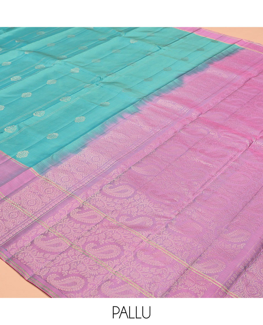 Blue Paisley Design Mayuri Lite Silk Mix Saree