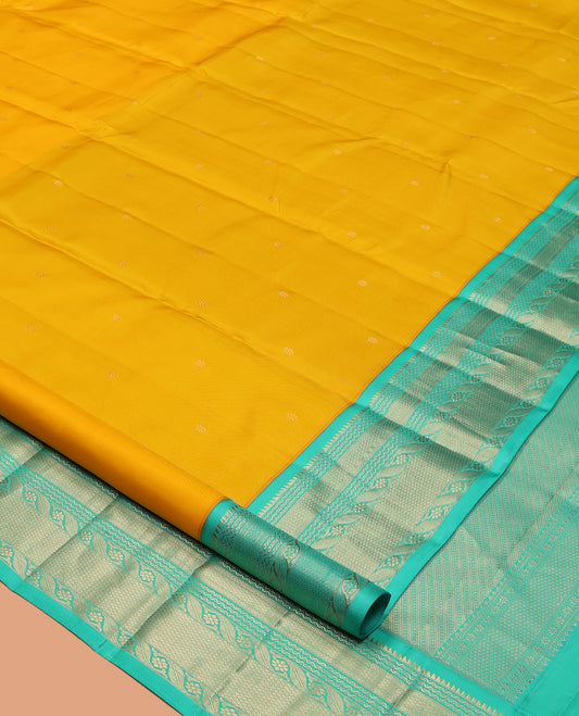 Yellow Kanchipuram Silk Saree