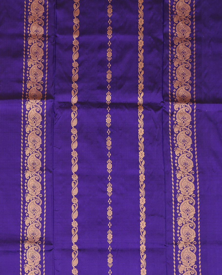Blue Pure Silk Navarathna Pavadai Material Set