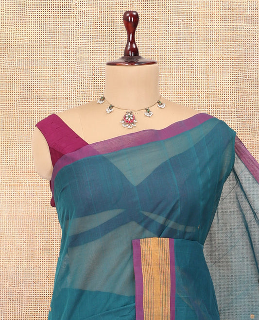 Blue Venkatagiri Cotton Saree