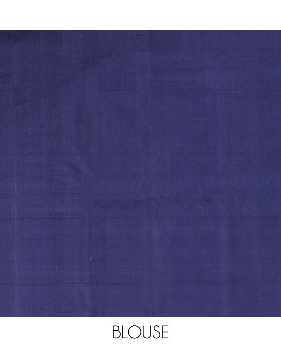 Borderless multi-color checked with peacock buttas design soft silk saree with floral vine zari design pallu