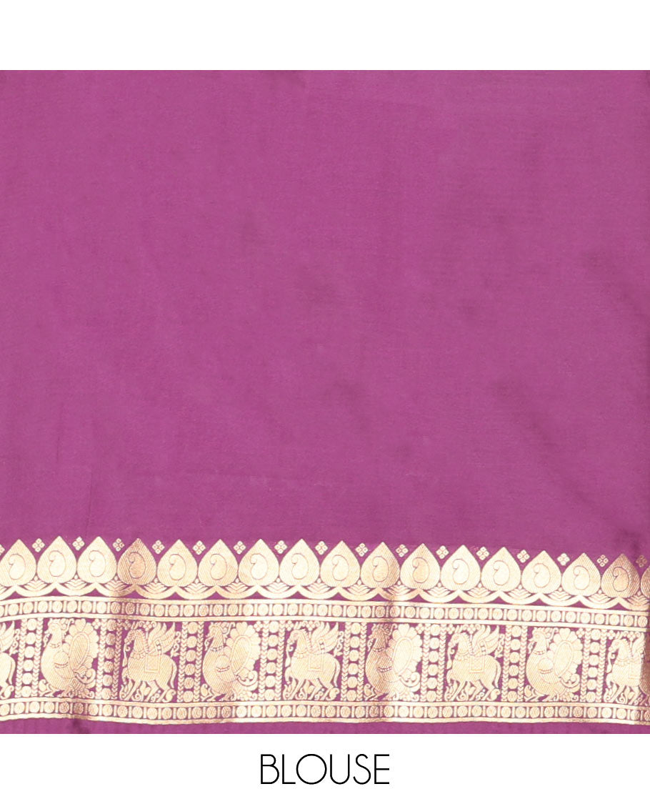 Green Elite Soft Silk Saree, Elevated with Zari Buttas All Over Its Body, Complemented by Contrast Border Steeped with Zari Buttas, Grand Jaal Design Pallu, and Paired with a Contrast Blouse