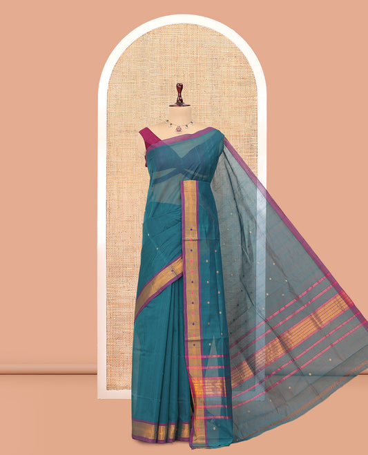 Blue Venkatagiri Cotton Saree