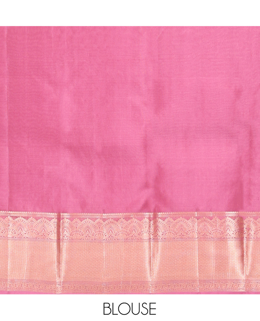 Pink Jacquard Design Kanchipuram Wedding Silk Saree