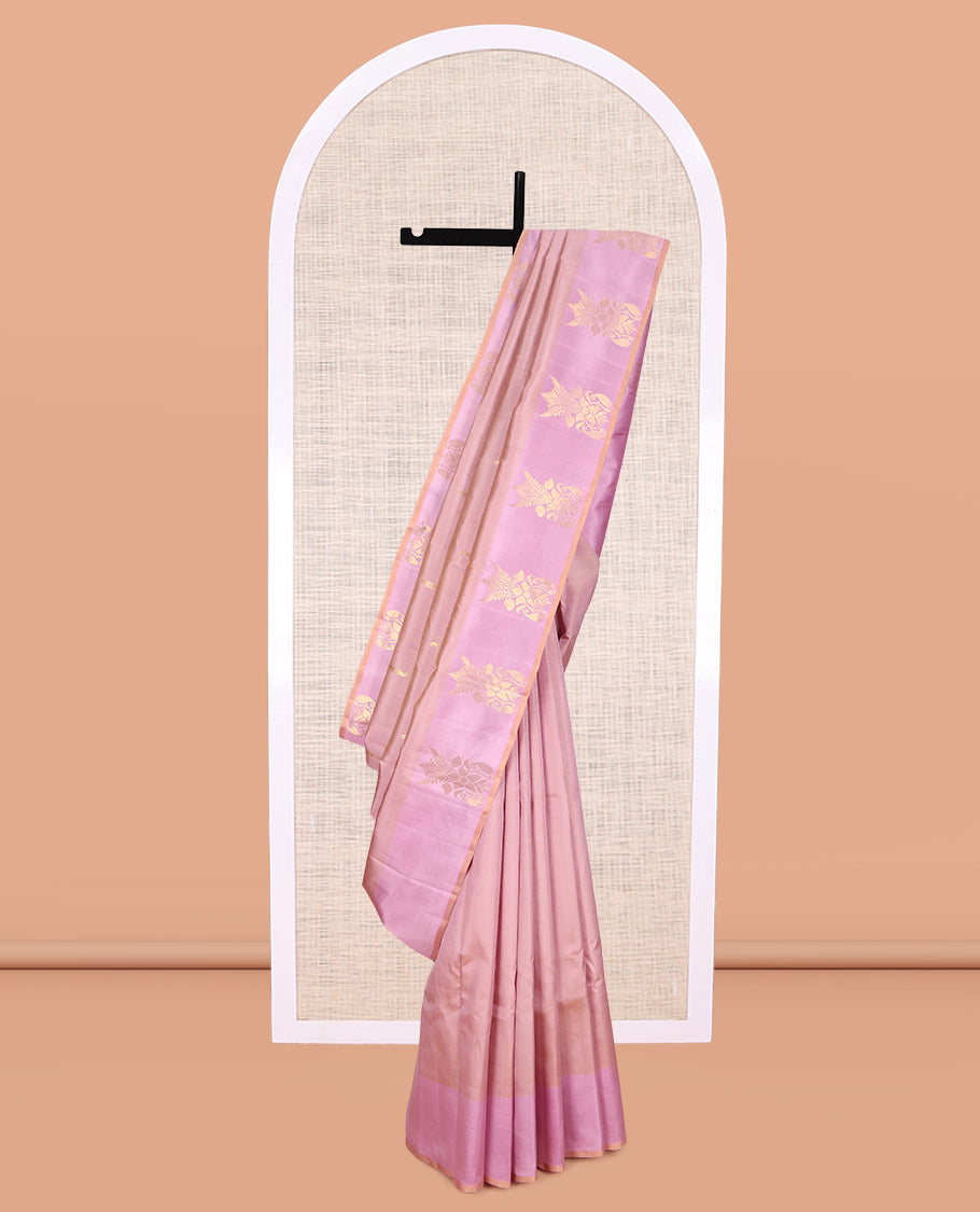 Pale Pink Kanchipuram Silk Saree