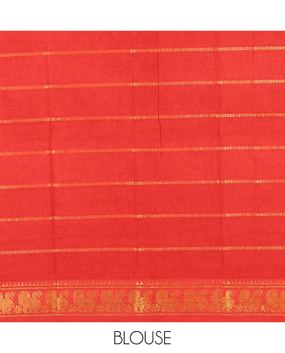 Black plain sungudi cotton saree, contrast annam motifs, gold zari woven border, zari striped, and zari design contrast blouse