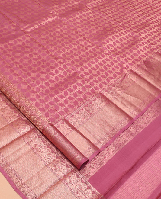 Pink Jacquard Design Kanchipuram Wedding Silk Saree