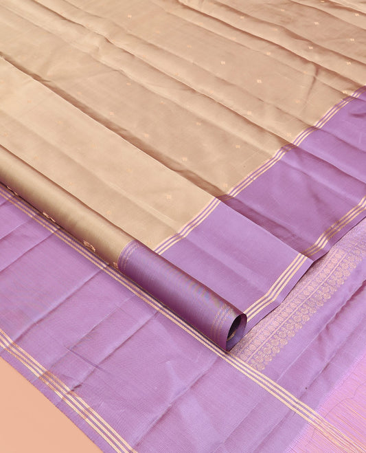 Sandal Zari Buttas Vasundhara Lite Silkmix Saree, a Contrast Bodi Border, Grand Jaal Pallu, a Contrast Blouse
