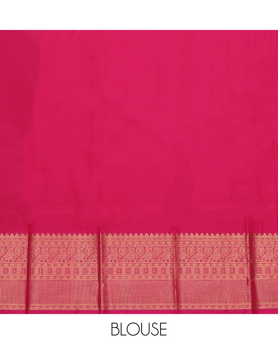 Blue Budget Silk Saree, Crafted with Zari Buttas, a Contrast Traditional Zari Border, Grand Pallu, and a Contrast Blouse