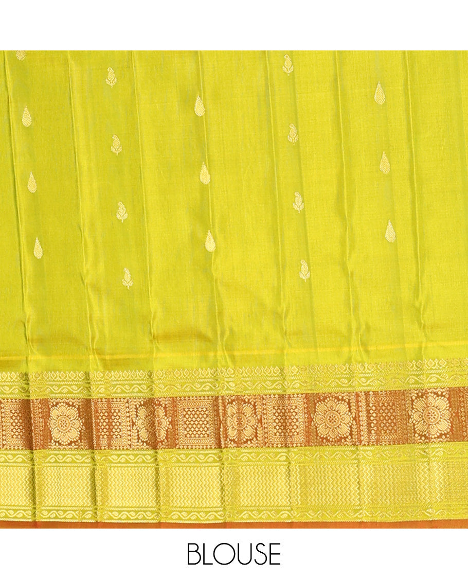 Red Gadwal Silk Saree