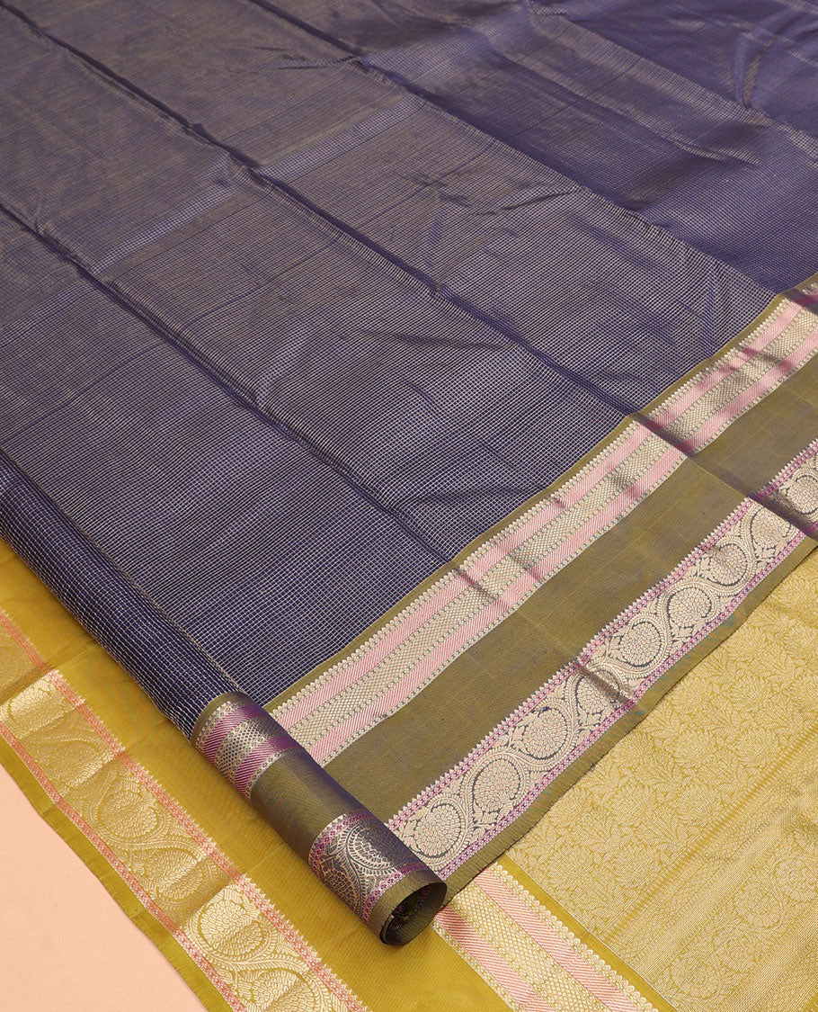 Navy Blue-Light Green Vasundhara Silk Saree