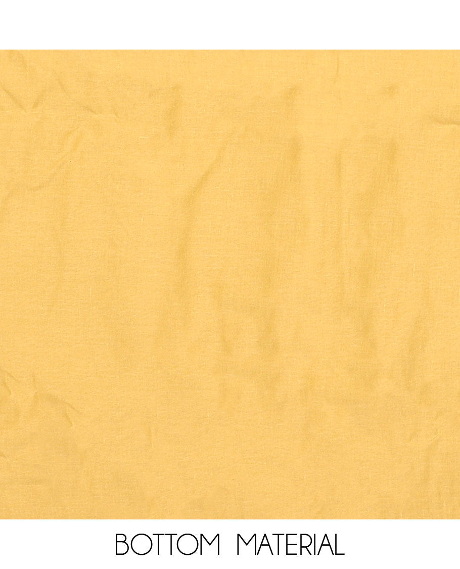 Sandal material chudidar set, floral silhouette print and neck embroidered top, plain bottom, and floral jaal embroidered dupatta