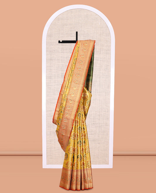 Yellow Kanchipuram Tissue Silk Saree