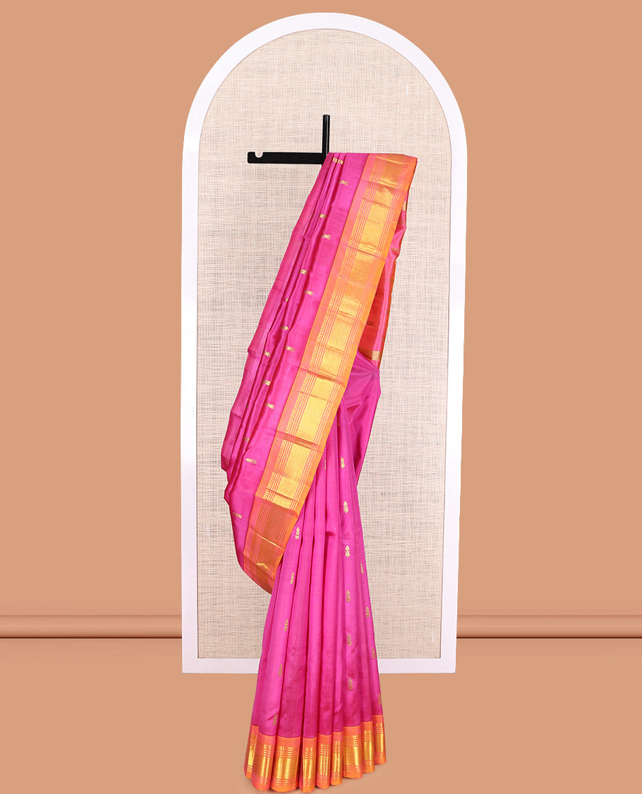 Pink One Side Border Kanchipuram Silk Saree