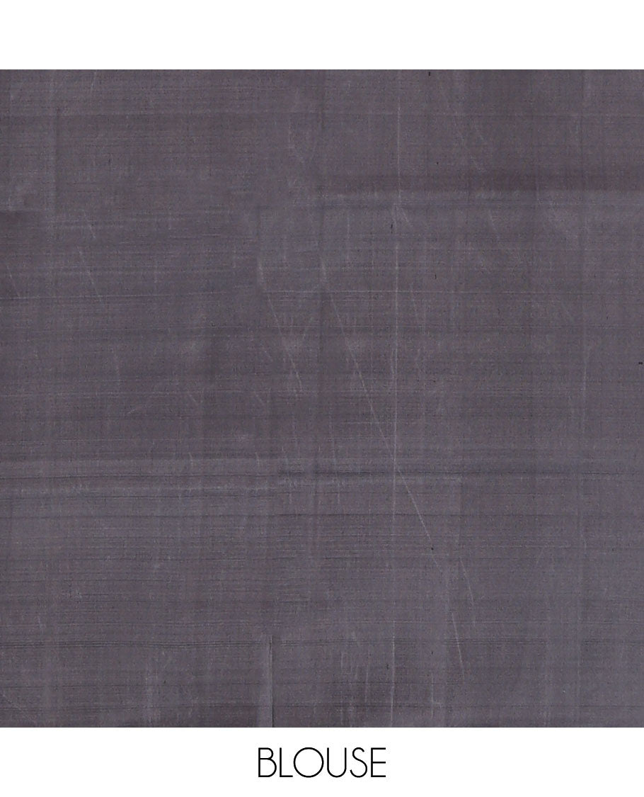 Green zari buttas soft silk saree, contrast zari buttas border & pallu of kodi visiry designs