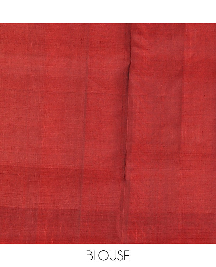 Grey zari stripes soft silk saree, contrast zari border & floral design pallu