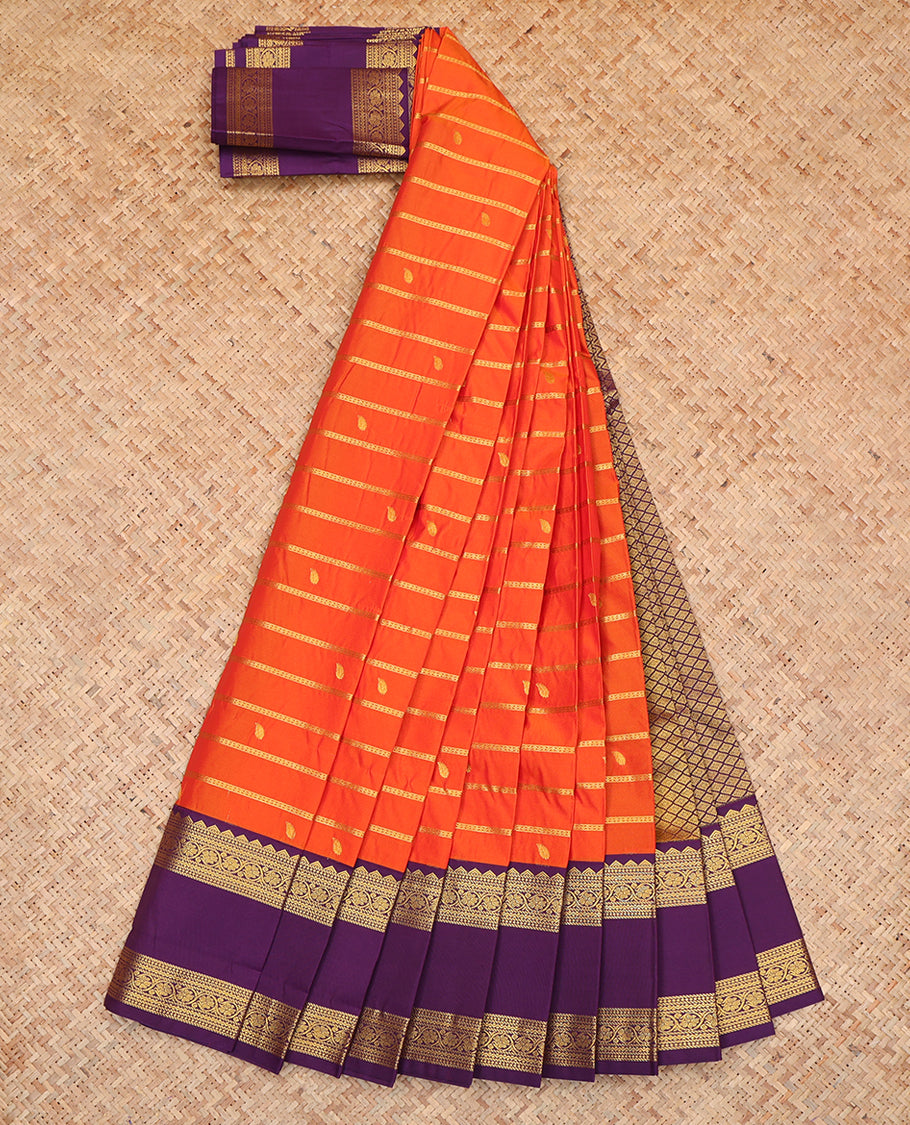 Orange Budget Silk Saree