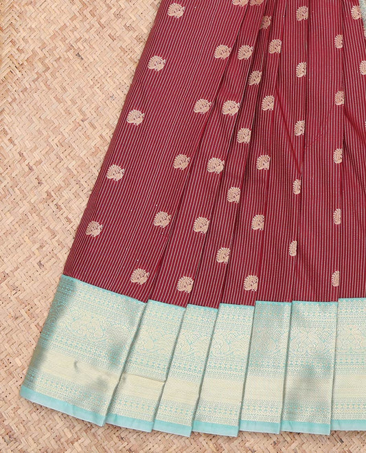 Maroon Peacock Butta Budget Silk Saree