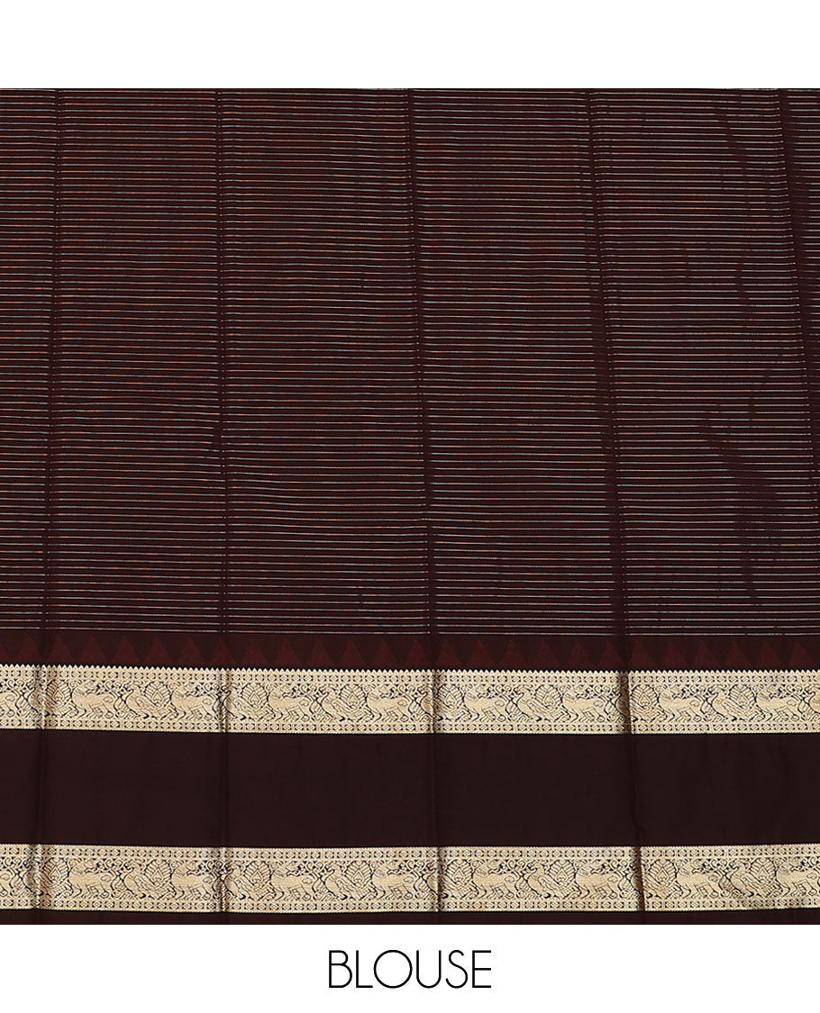 Red zari buttas and checked budget silk saree, contrast traditional zari design border, and jaal pallu