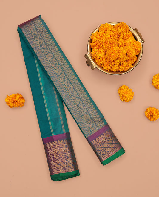 Blue Gadwal Silk Mix Saree