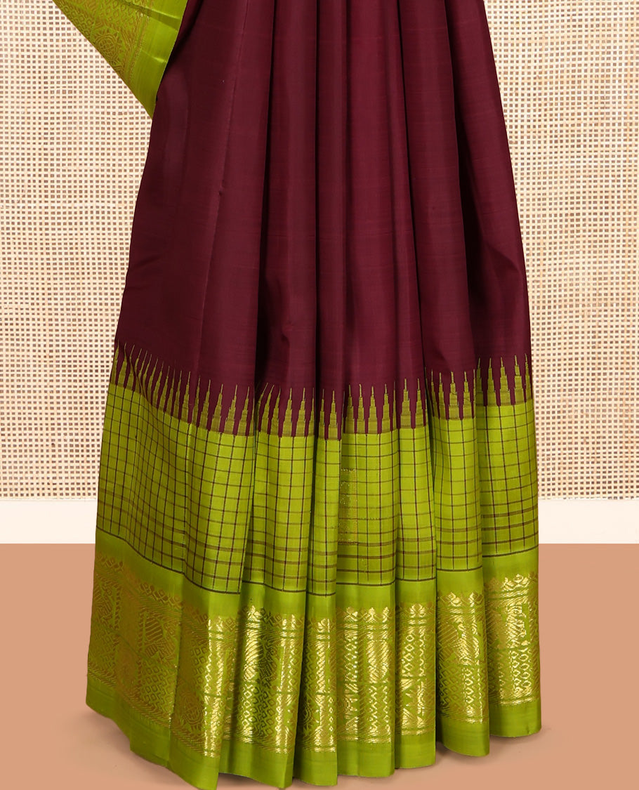 Maroon Kanchipuram Silk Saree