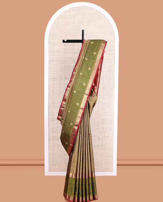 Brown Kanchipuram Silk Saree