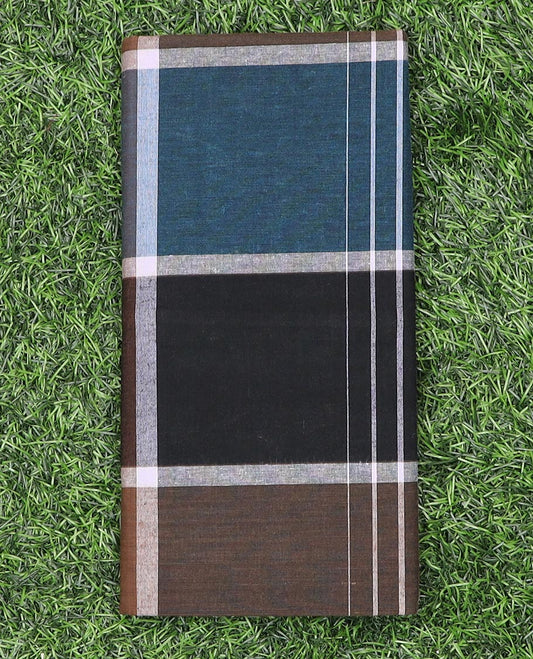 Multi-color vertical and horizontal striped cozy cotton lungi