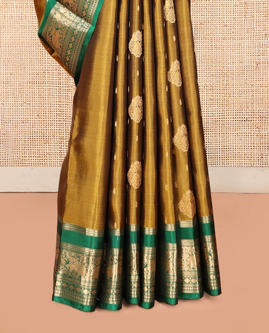 Mustard Mayuri Lite Silk Mix Saree