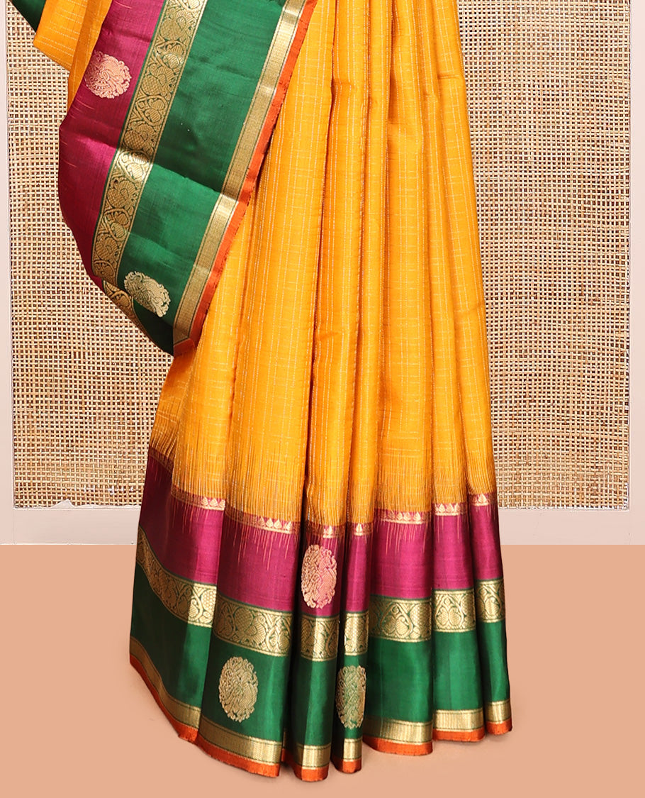 Yellow Mayuri Soft Silk Saree