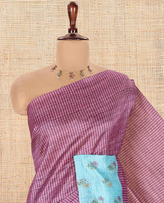 Violet Semi-Tussar Saree