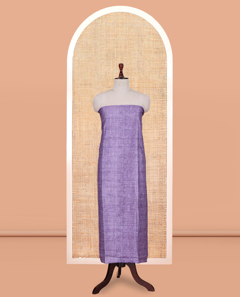 Lavender Semi-Bhagalpur Cotton Material Churidar Features Plain Top, a Santoon Bottom, and Contrast Abstract Printed Dupatta