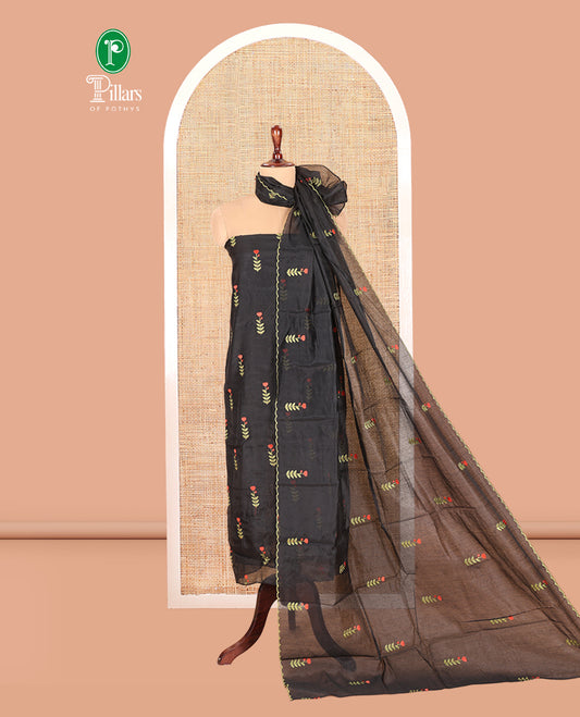 Black Mul Chanderi Material Chudidar Set