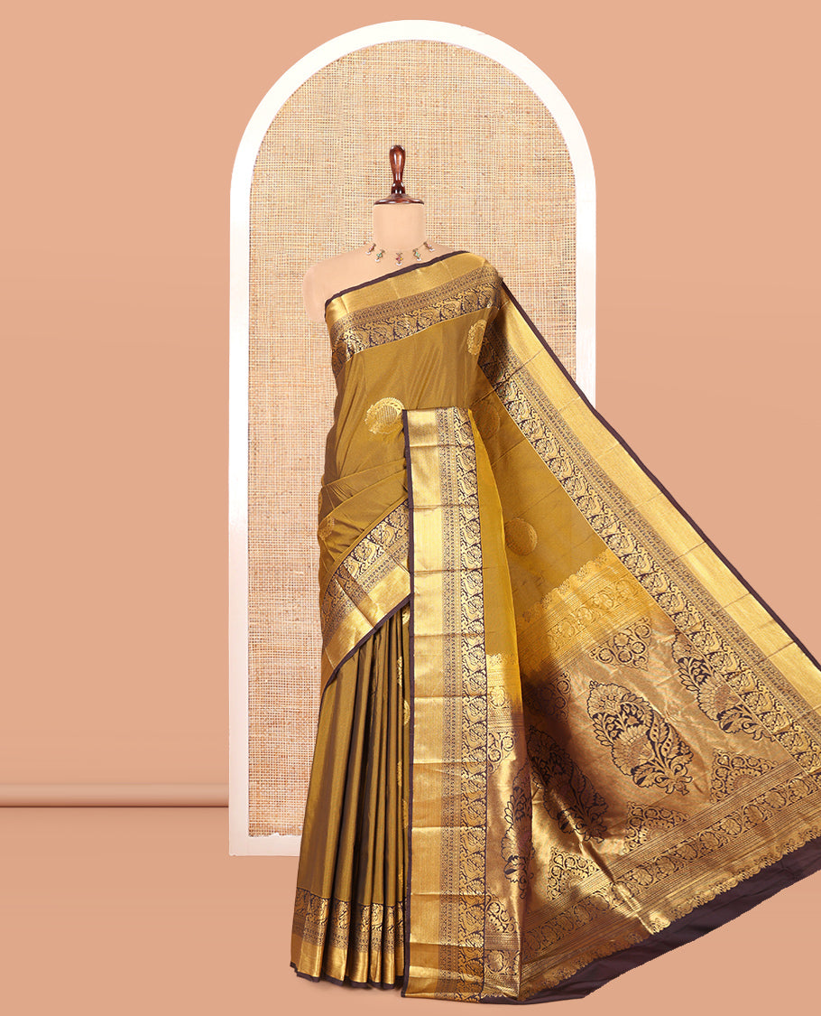 Mehendi Green-Brown Budget Silk Saree