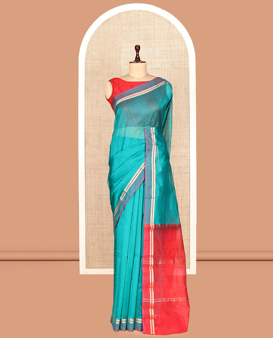 Green Plain Silk Cotton Saree