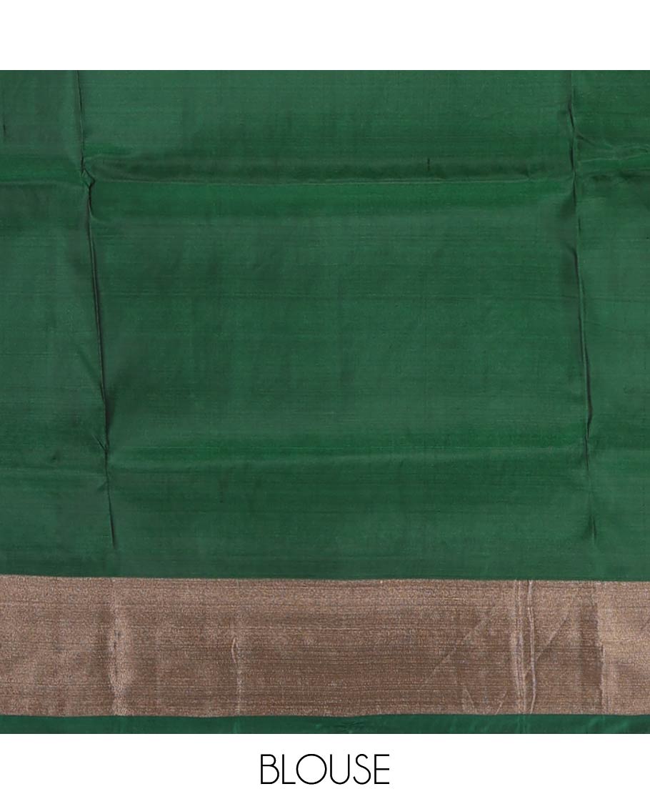 Pink zari buttas Uppada saree, bavanji border, and contrast intricate pallu