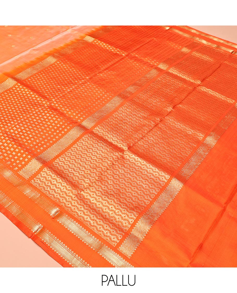 Orange Venkatagiri Silk Saree