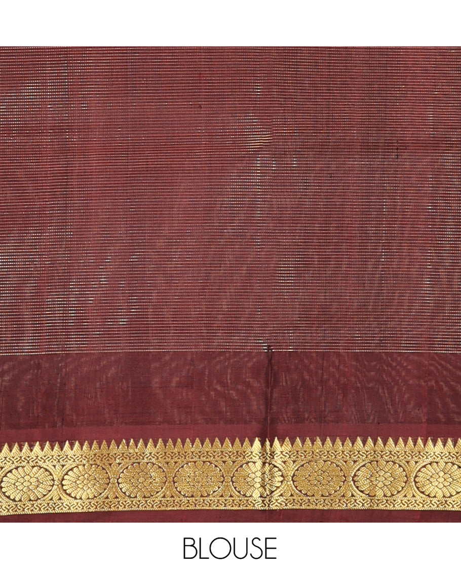 Brown Venkatagiri Silk Saree