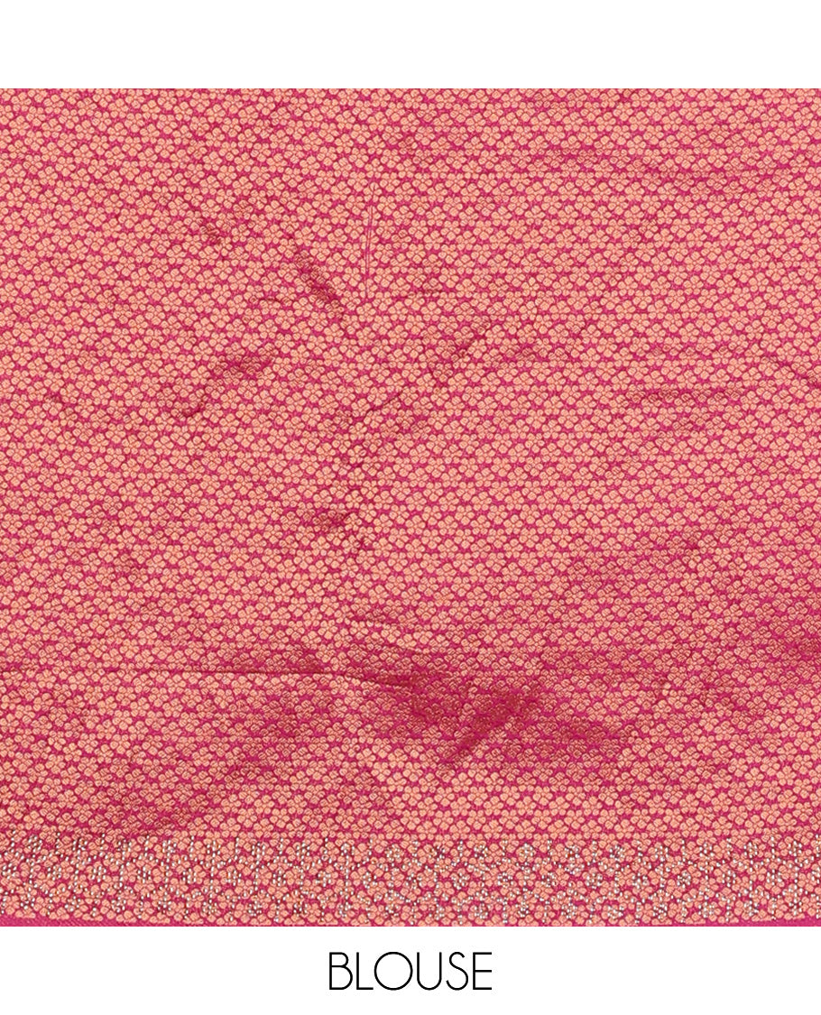 Yellow art silk half-saree, brocade with contrast traditional border skirt, contrast maroon brocade blouse, scallop stone work dhavani, and detachable belt